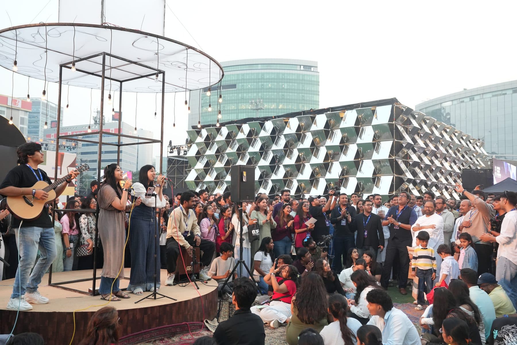 Musicians playing to a crowd at GYF