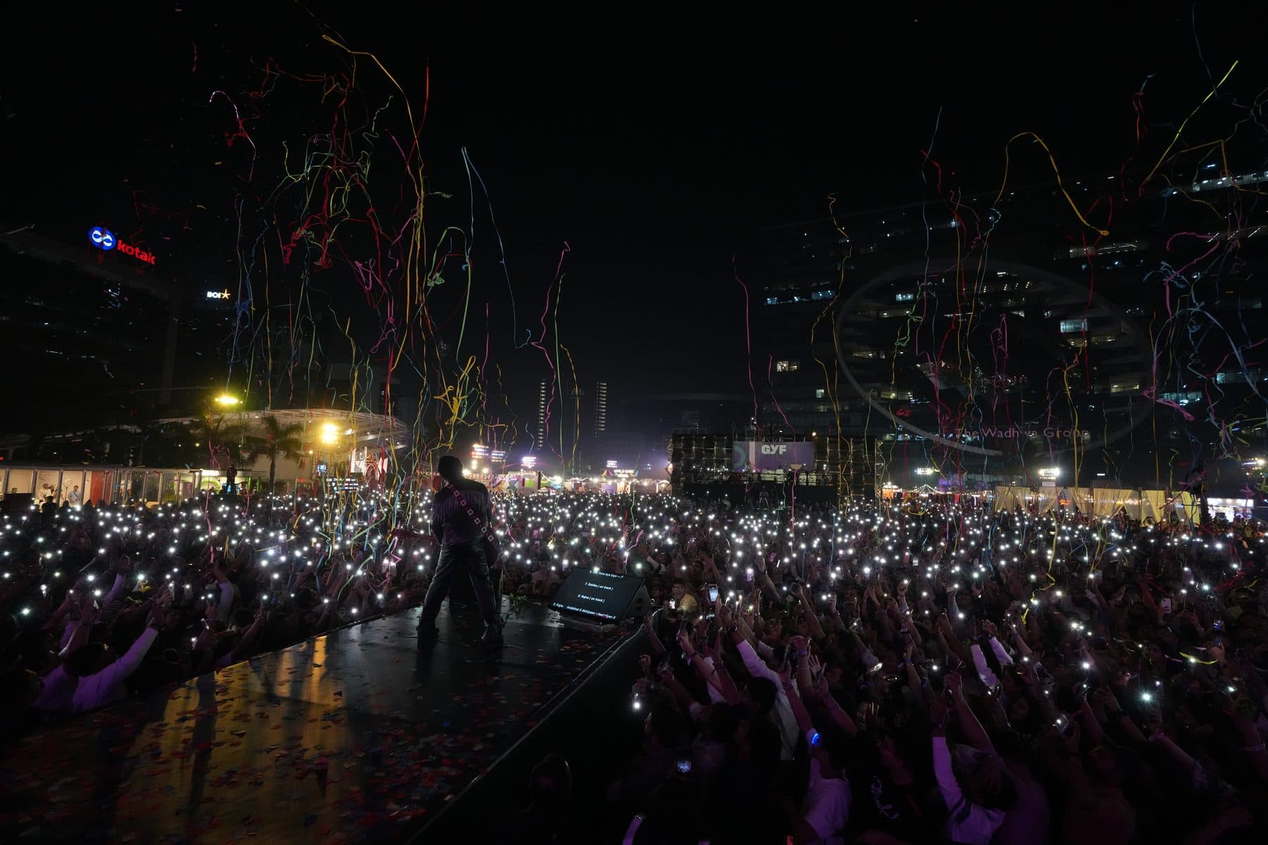 Confetti over the crowd at a GYF concert